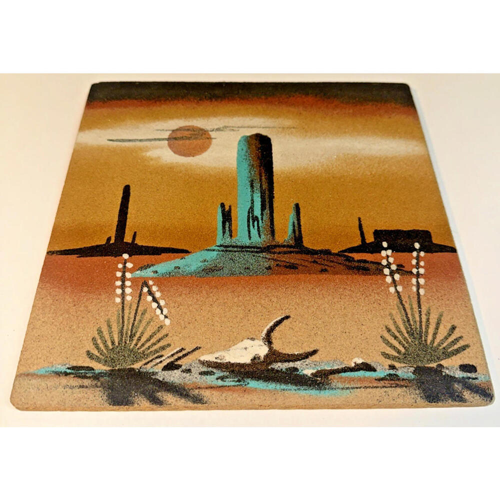 Wilson Price Native American Art Sand Painting Monument Valley Utah Southwestern